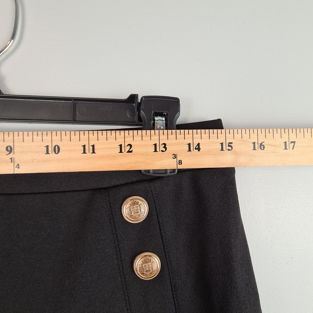 H&M Women's Black Button Front Sailor Pull On Wide Leg Trousers Medium Workwear‎ - Picture 3 of 8